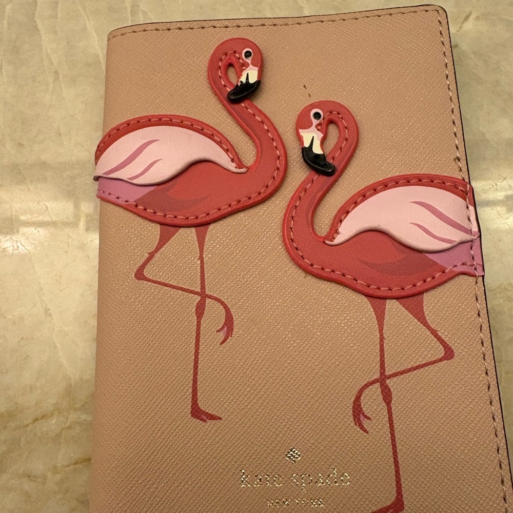 Kate Spade Pink Flamingo Key & Card Holder-By The Pool Collection